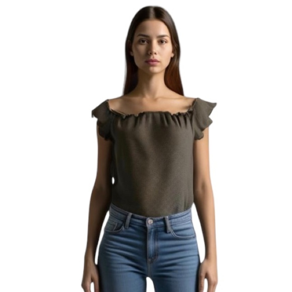 NWOT REBEL SUGAR Grey Cropped Ribbed Top XS